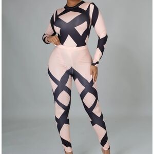NEW 2pc Alexa Bodysuit Pant Set Large